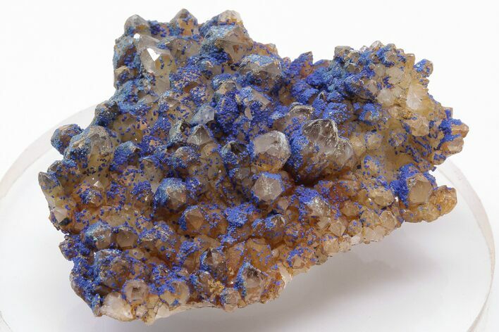 Vivid-Blue Azurite Encrusted Quartz Crystals - China #197098